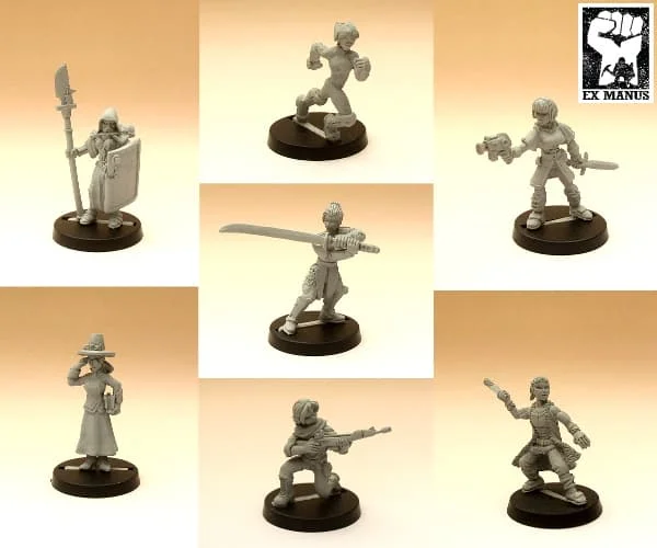 Seven new gaming miniatures available from Ex Manus Studios